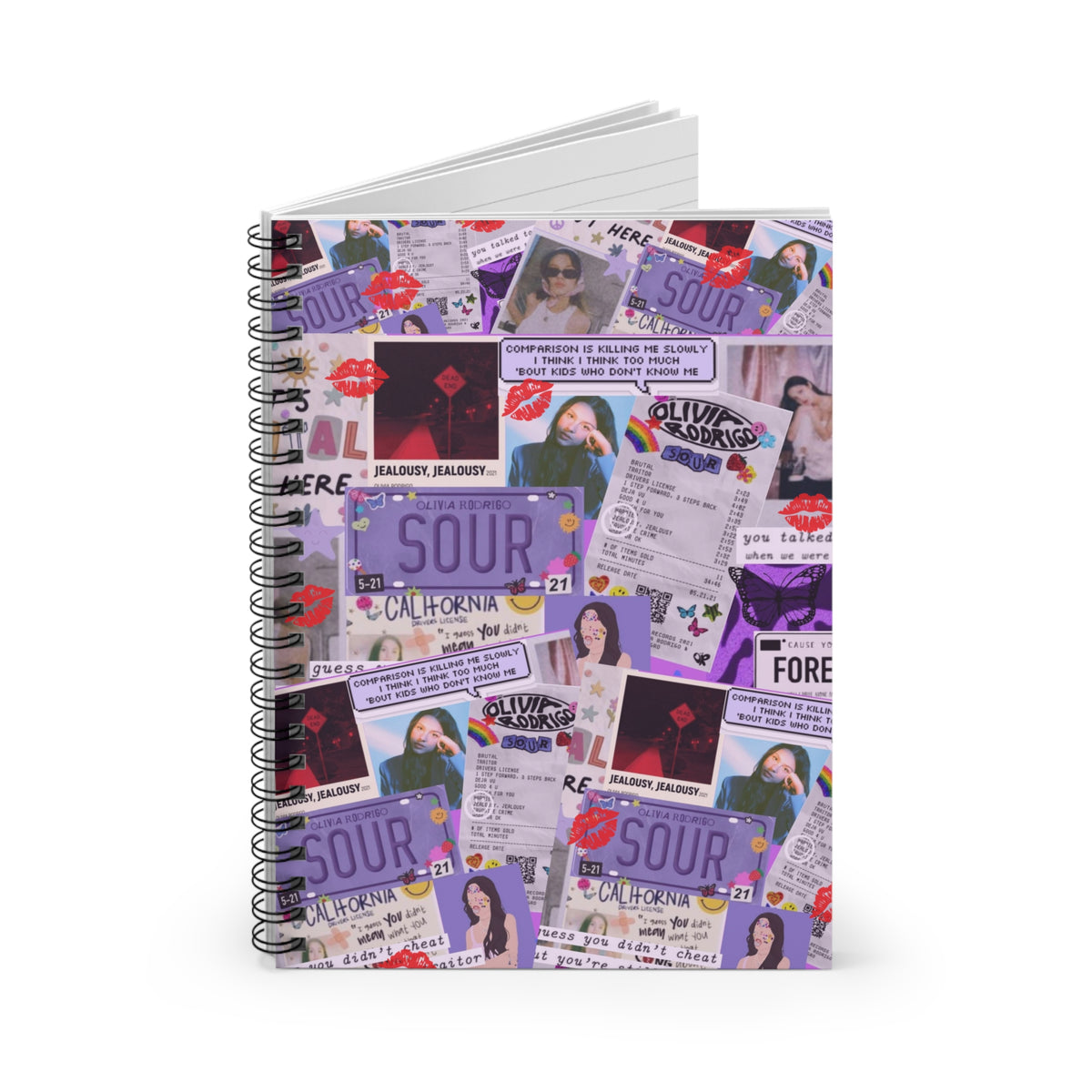 SOUR Aesthetic Spiral Notebook — Olivia-Inspired Collage Ruled Journal