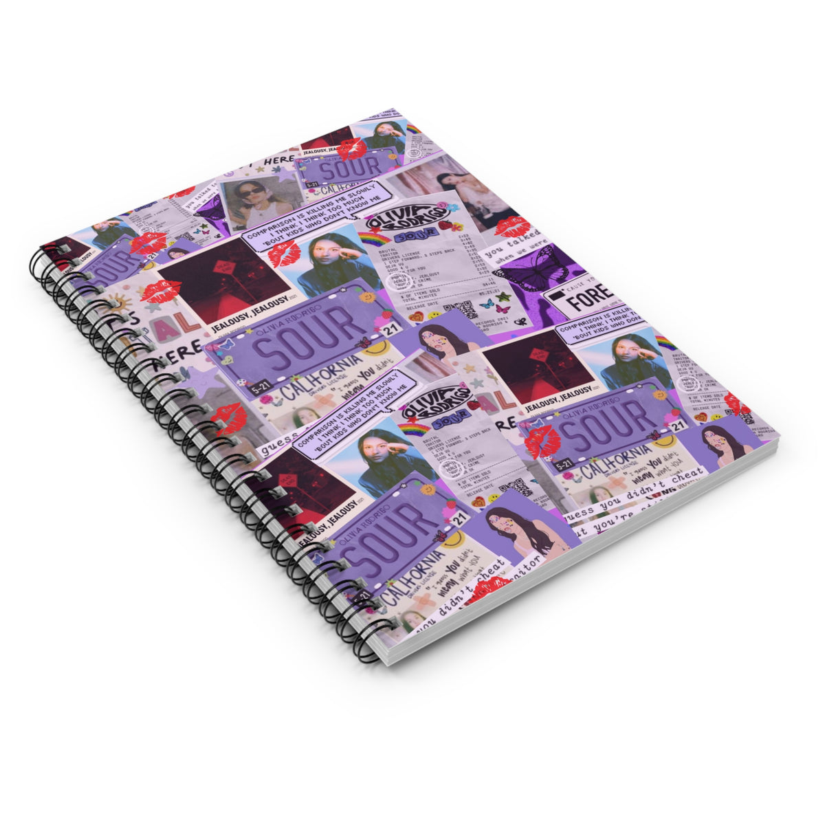 SOUR Aesthetic Spiral Notebook — Olivia-Inspired Collage Ruled Journal