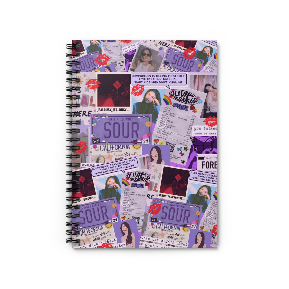 SOUR Aesthetic Spiral Notebook — Olivia-Inspired Collage Ruled Journal