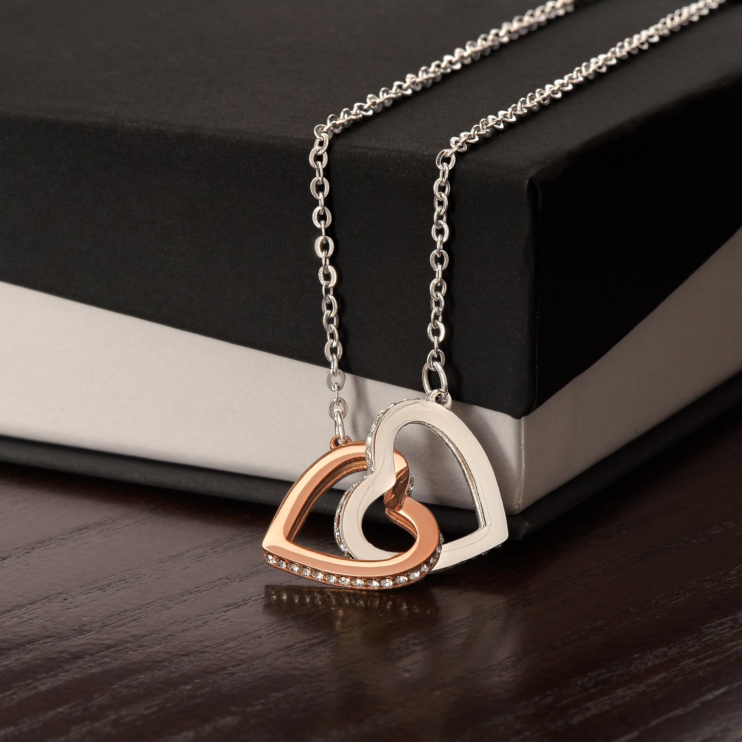 To My Daughter-Interlock Hearts Necklace