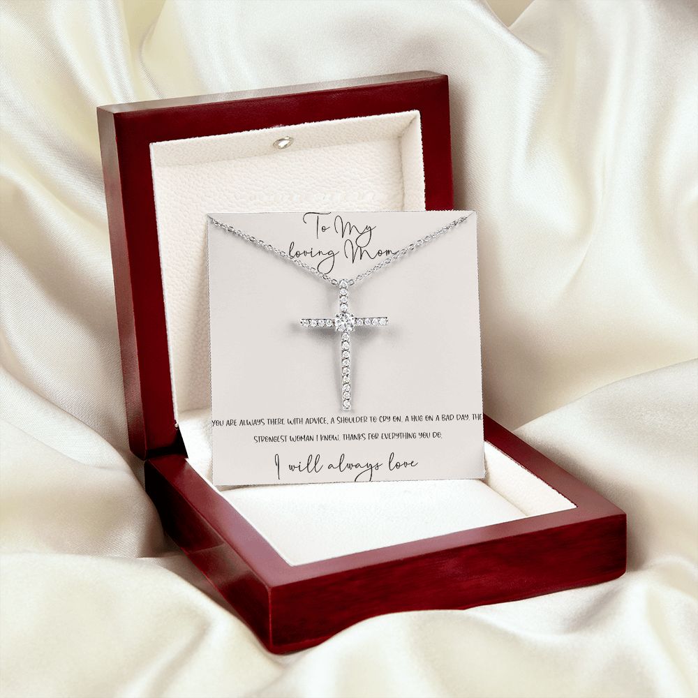 To My Loving Mom-Cross necklace