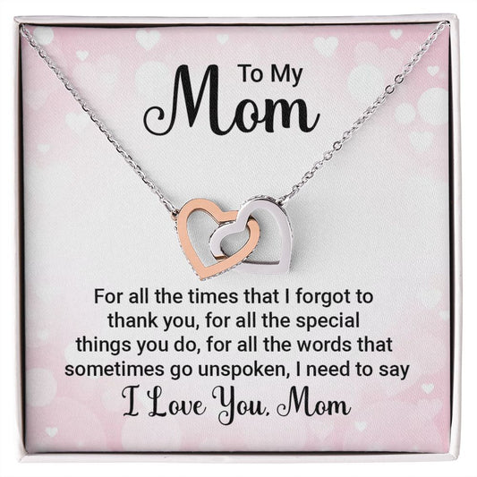 To My Mom-Interlocking Hearts Necklace
