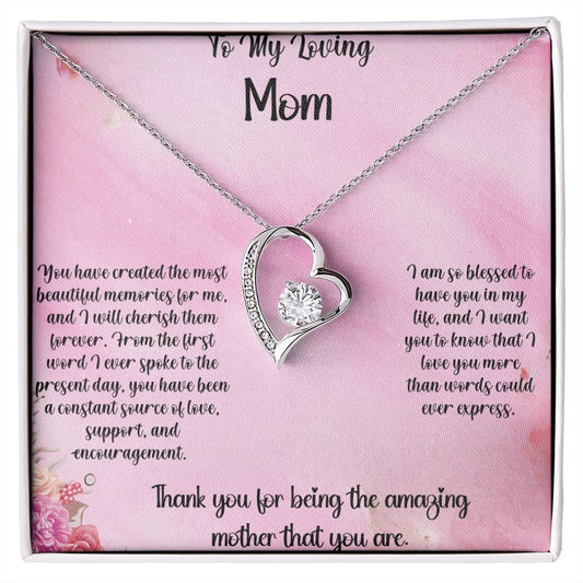 To My Loving Mom-Forever Love Necklace