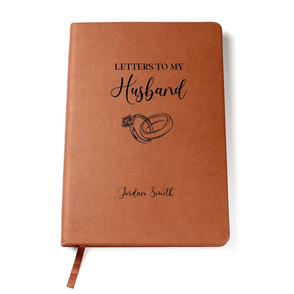 Personalized Leather Journal, Letters to my husband, custom name, Memory book